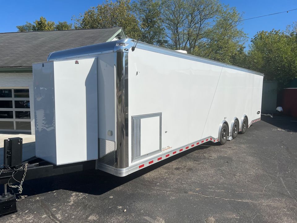 Custom Aluminum Angled Tongue Box 82” Tall With Tapered Top And Door On Curb Side