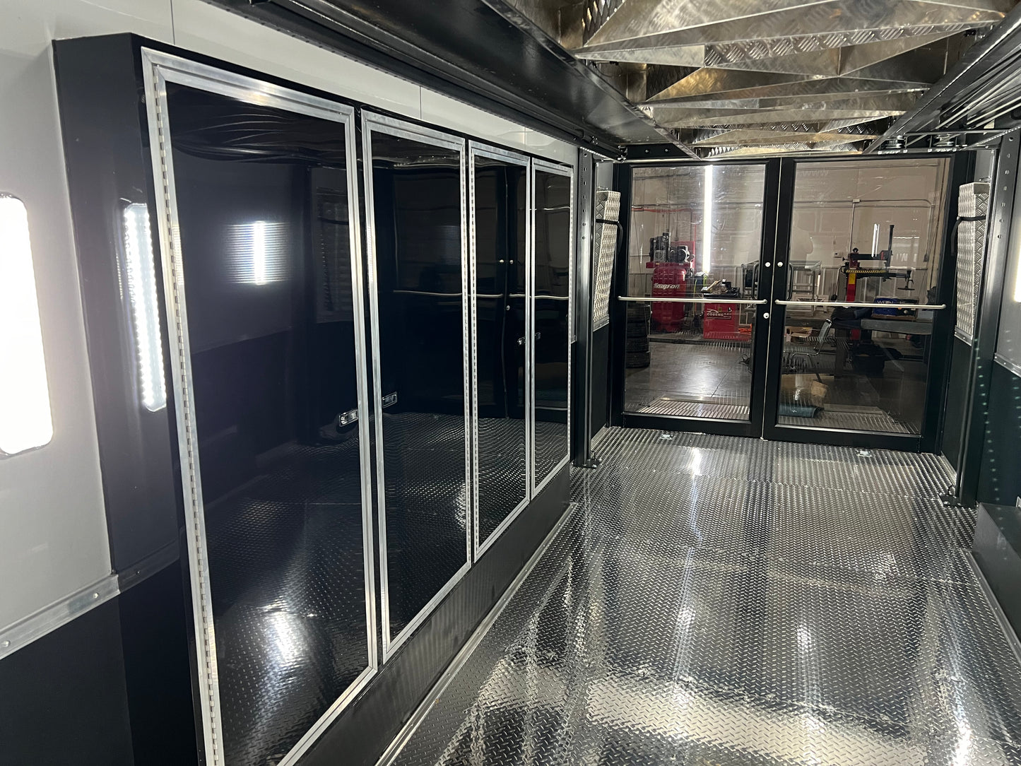 12’ long x 7” deep x 72” high Aluminum Fender Well Cabinet (4-Doors)